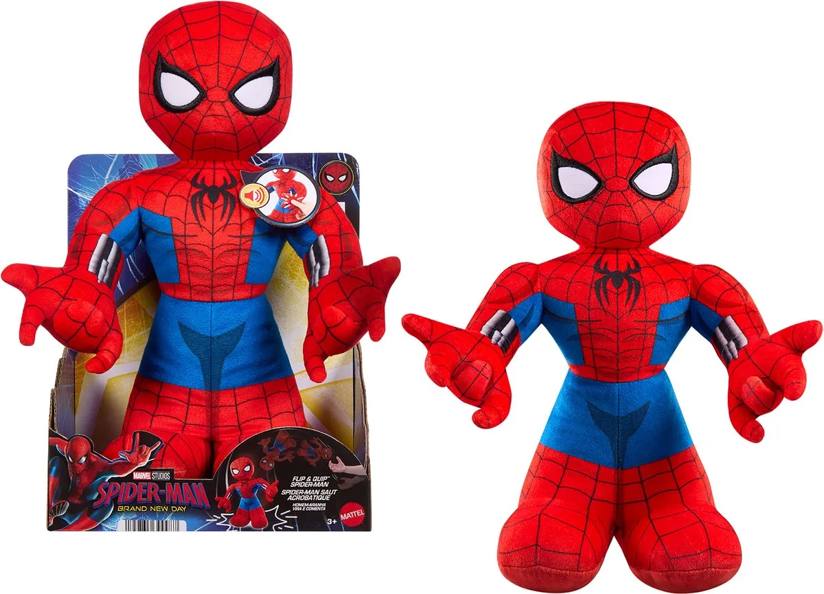 Spiderman Pluchen Knuffel met Geluid - 30cm by Mattel in Red, Blue – product photo