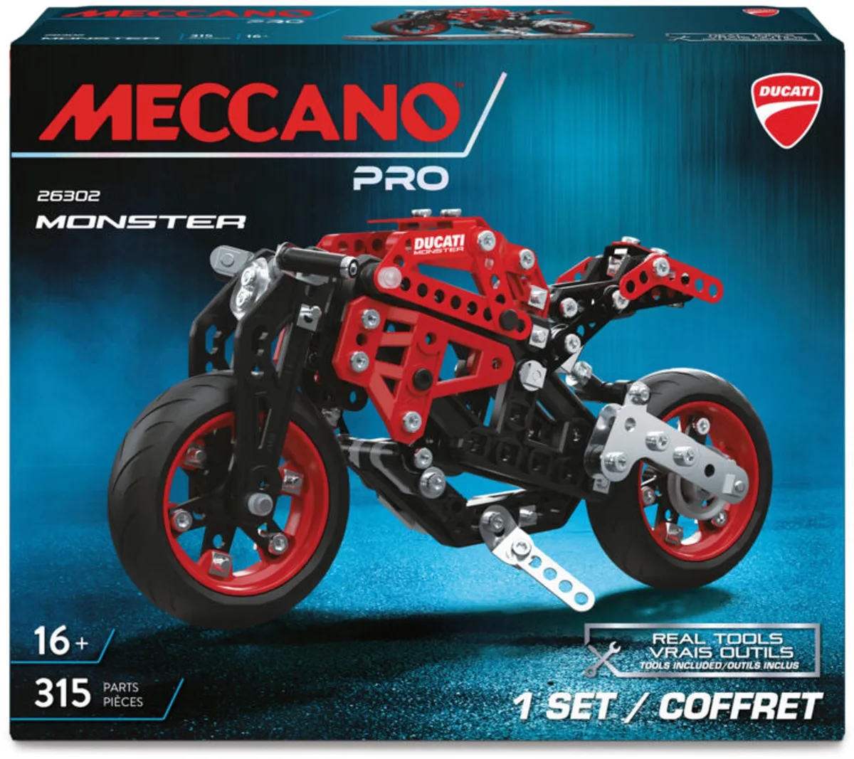 Pro Ducati Monster - Bouwset - 315 onderdelen - Schaal 1:12 von Meccano – Produktfoto