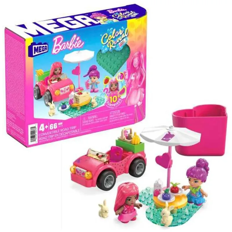 Barbie Color Reveal Cabrio - Bouwspeelgoed by Mega Bloks in Roze – product photo