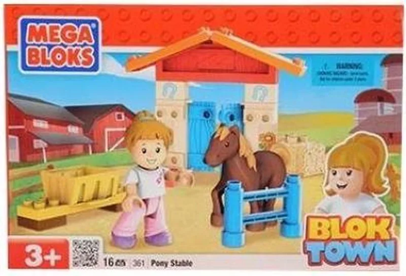 Blok Town Ponystal - Constructiespeelgoed by Mega Bloks in Multicolor – product photo