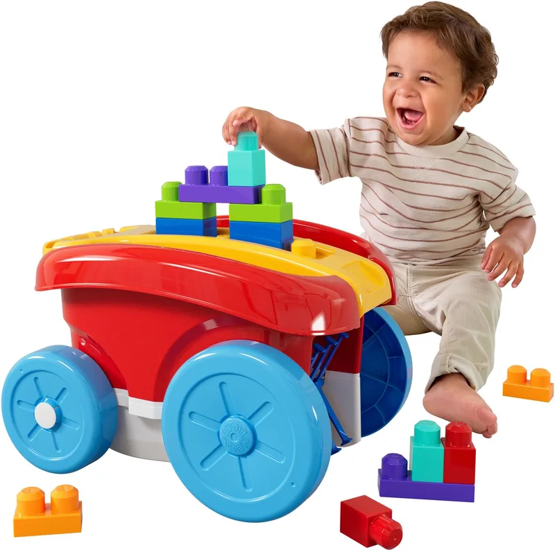 Blokkenschepwagen von Mega Bloks in Meerkleurig – Produktfoto