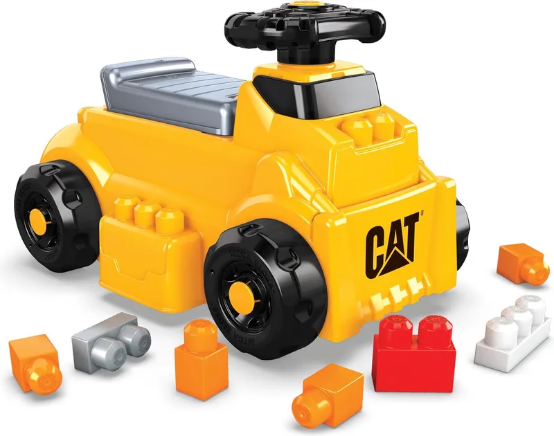 First Builders CAT Graafmachine de Mega Bloks en Zwart, Geel – photo du produit