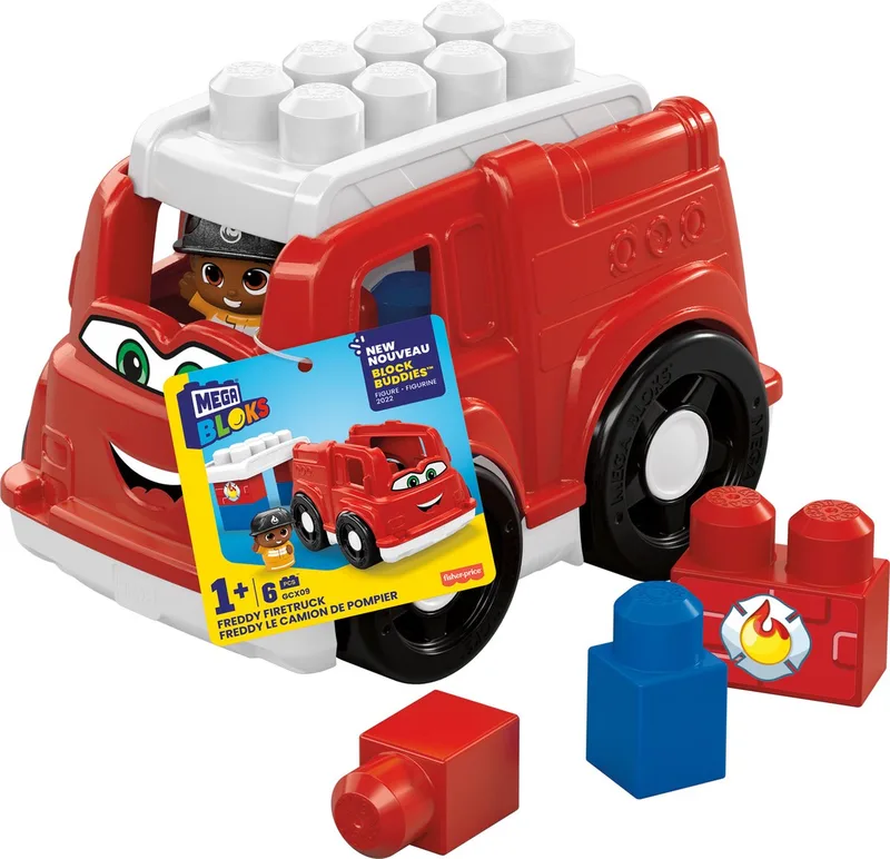 Freddy Brandweerwagen - 6 bouwstenen de Mega Bloks en Meerkleurig – photo du produit