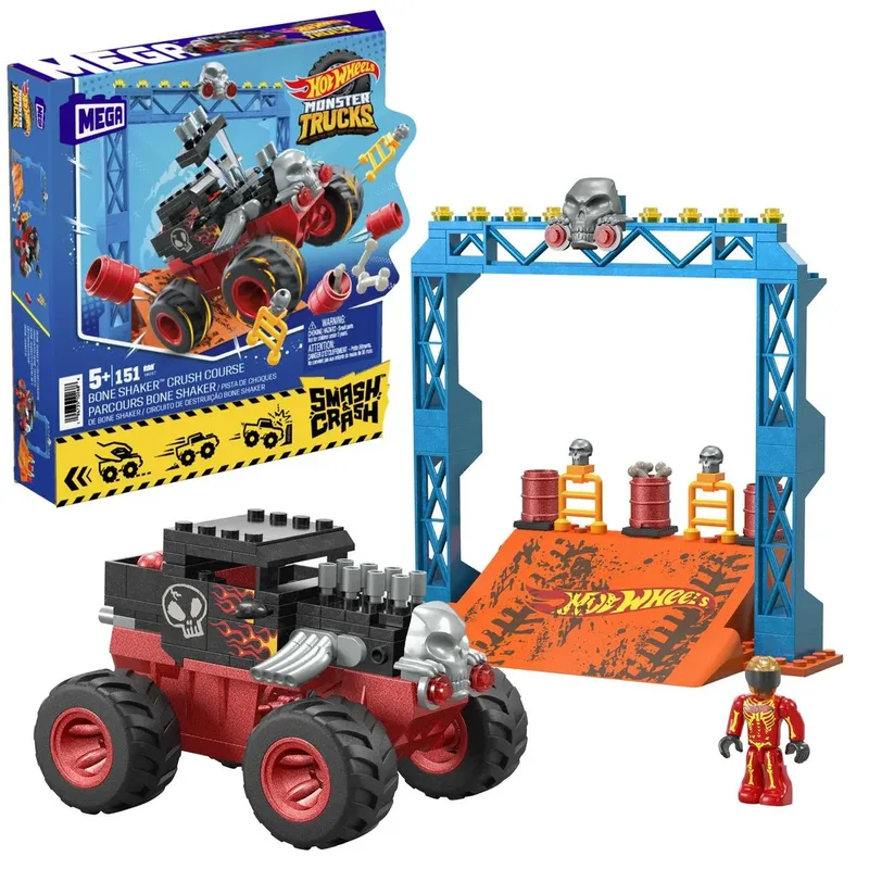 Hot Wheels Mega Hot Wheels Monster Trucks Bone Shaker Crash Set de Mega Bloks – photo du produit