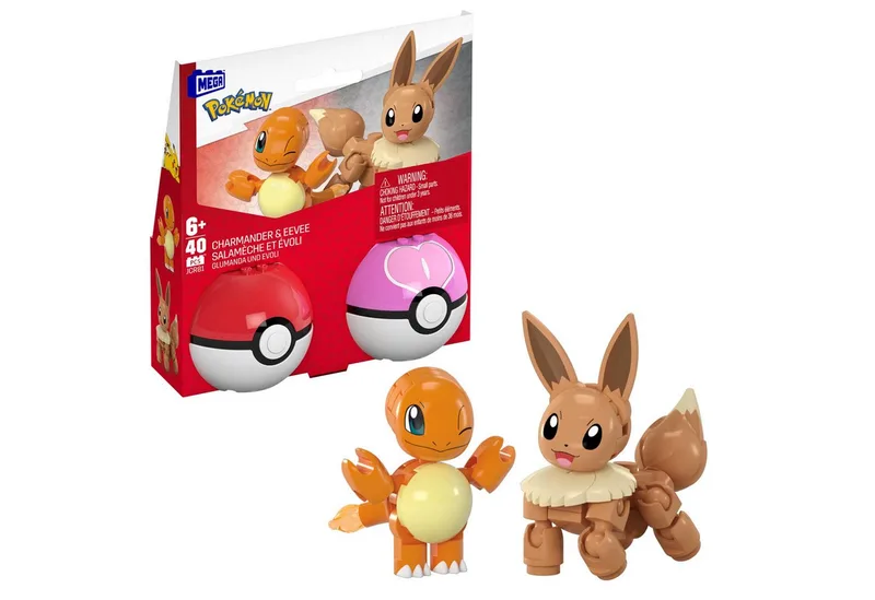 MEGA Pokémon Pokéball 2er-Set Glumanda & Evoli Konstruktions-Spielset, (40 St), Bau- und Konstruktionsset aus Pokémon by Mega Bloks in Bunt – product photo
