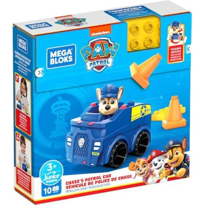 PAW Patrol Chases Streifenwagen HDJ33, Bauspielzeug für Kleinkinder by Mega Bloks – product photo