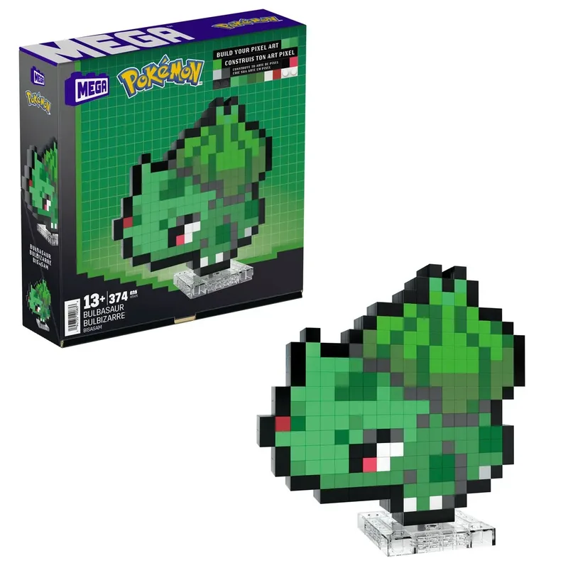 Pokémon Bisasam Pixel Art von Mega Bloks – Produktfoto