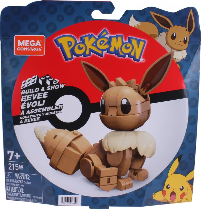 Pokémon Eevee bouwset - 215 bouwstenen fra Mega Bloks i Bruin – produktbillede