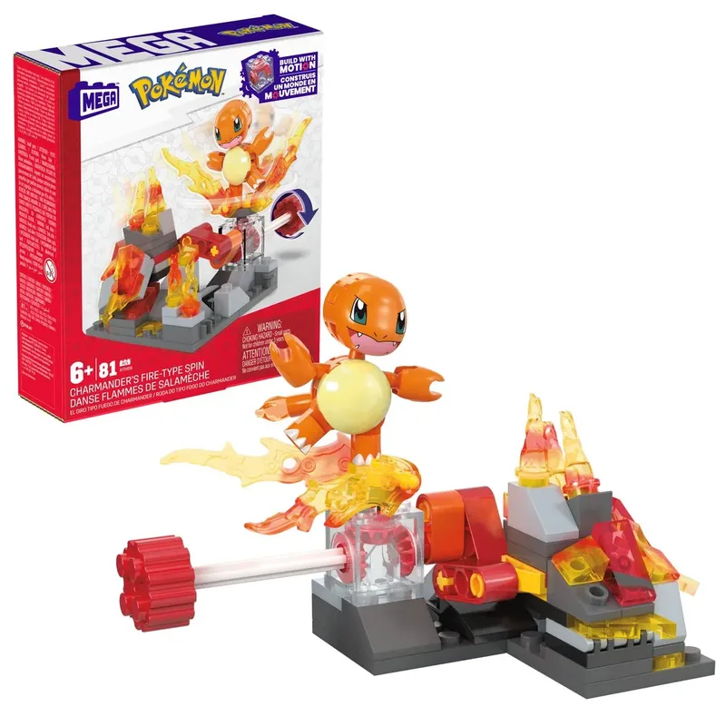 Pokémon Glumandas feurige Drehung von Mega Bloks – Produktfoto