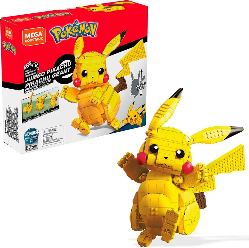 Pokémon Jumbo Pikachu - 825 blokken - Bouwstenen by Mega Bloks in Geel – product photo