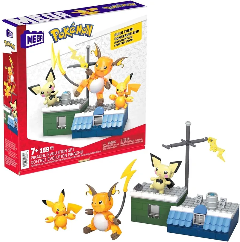 Pokémon Pikachu Evolutieset - Bouwspeelgoed van Mega Bloks in Multicolor – productfoto