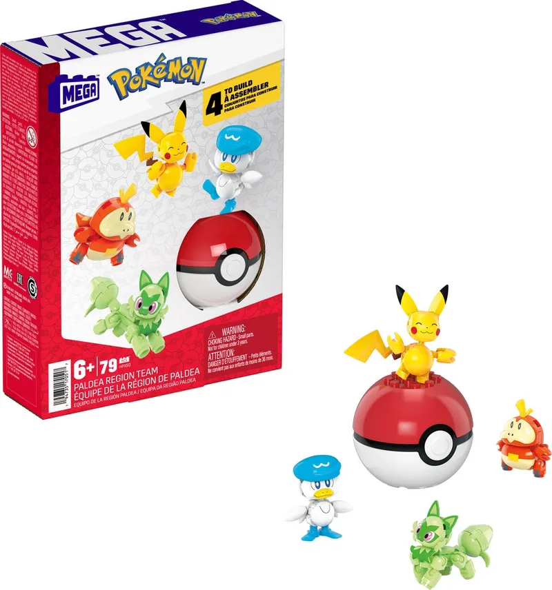 Pokémon Team van Paldea Regio - Constructiespeelgoed - Speelfiguur från Mega Bloks i Multicolor – produktbild