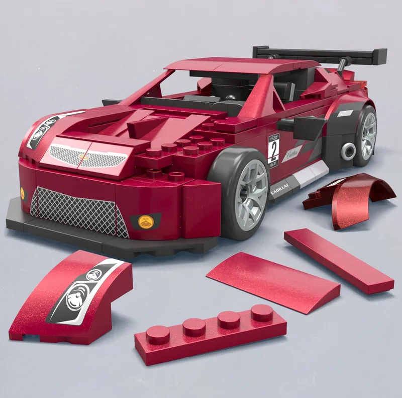 Showcase Hot Wheels Cadillac ATS-V R - Constructiespeelgoed by Mega Bloks in Grijs;Rood – product photo