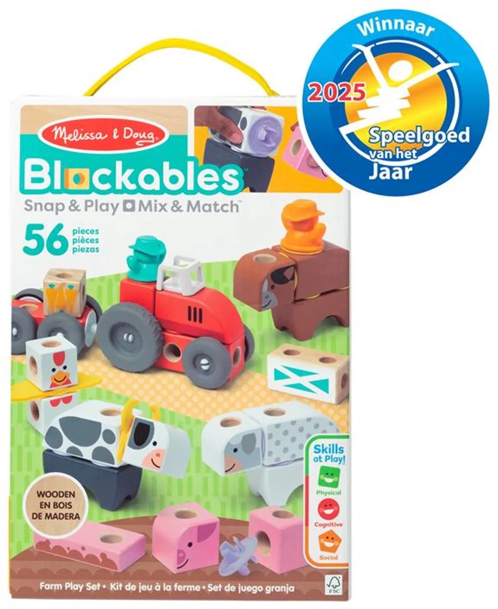 Blockables™ Boerderij speelset – met draagbare bewaardoos von Melissa & Doug in Mehrfarbig – Produktfoto