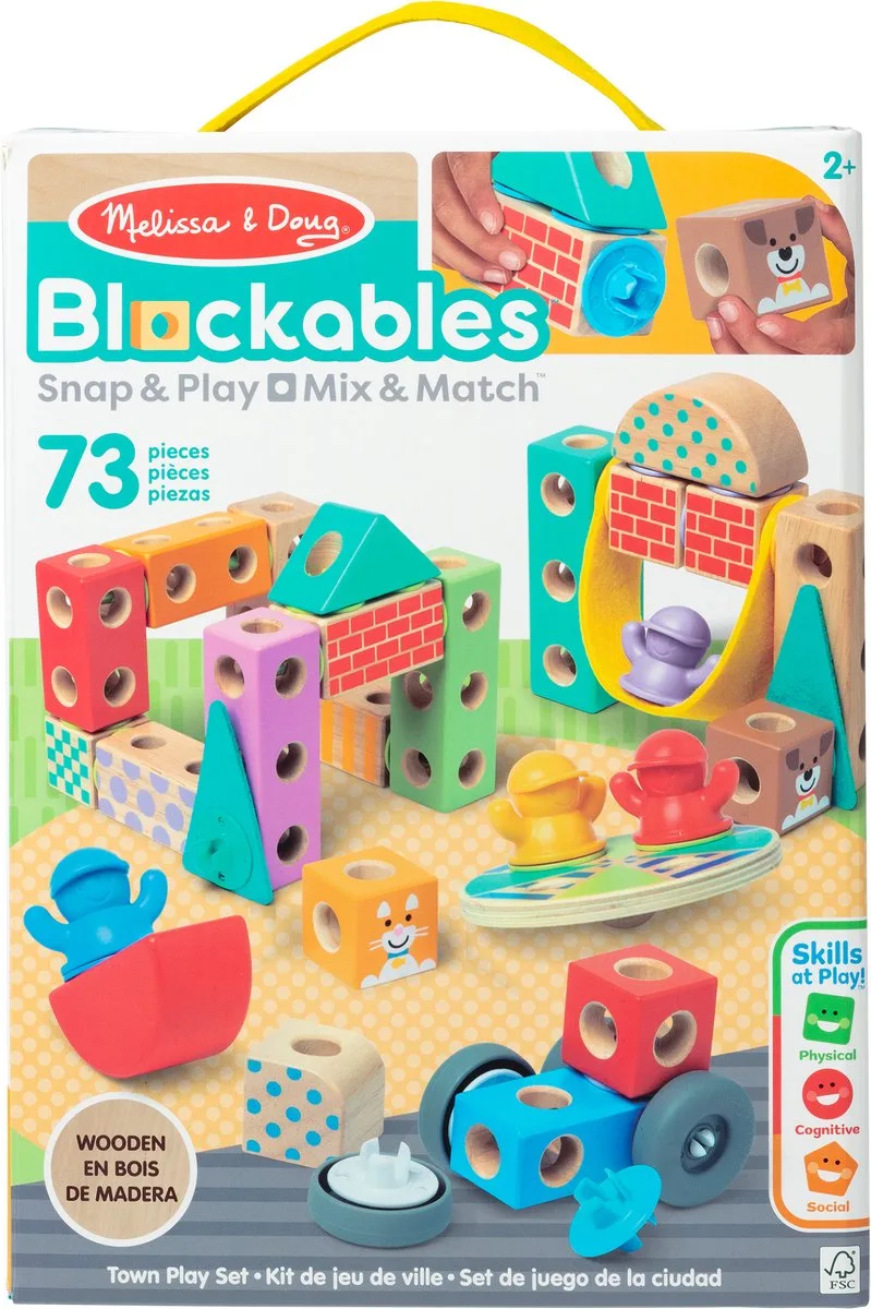 Blockables Town 806012 Bauspiel von Melissa & Doug in Mehrfarbig – Produktfoto