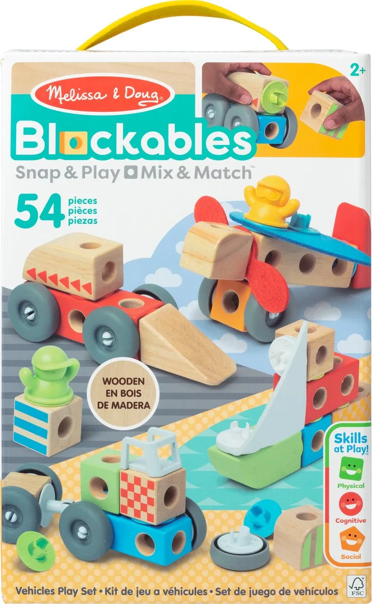 Blockables Vehicles 806013 Bauspiel von Melissa & Doug in Mehrfarbig – Produktfoto
