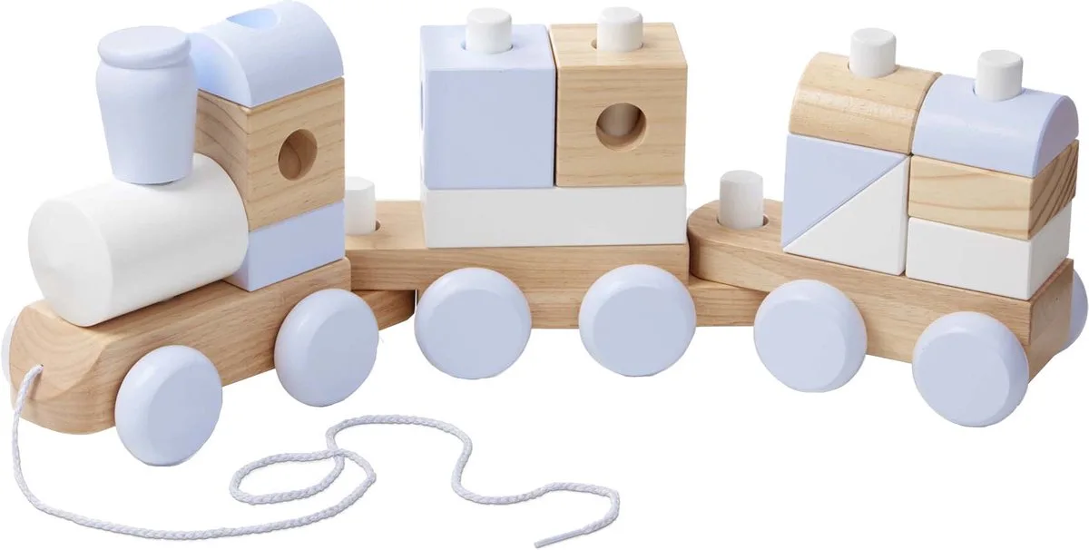 Blokkentrein Jumbo 63,5 Cm Hout Naturel 17-delig van Melissa & Doug in Beige – productfoto