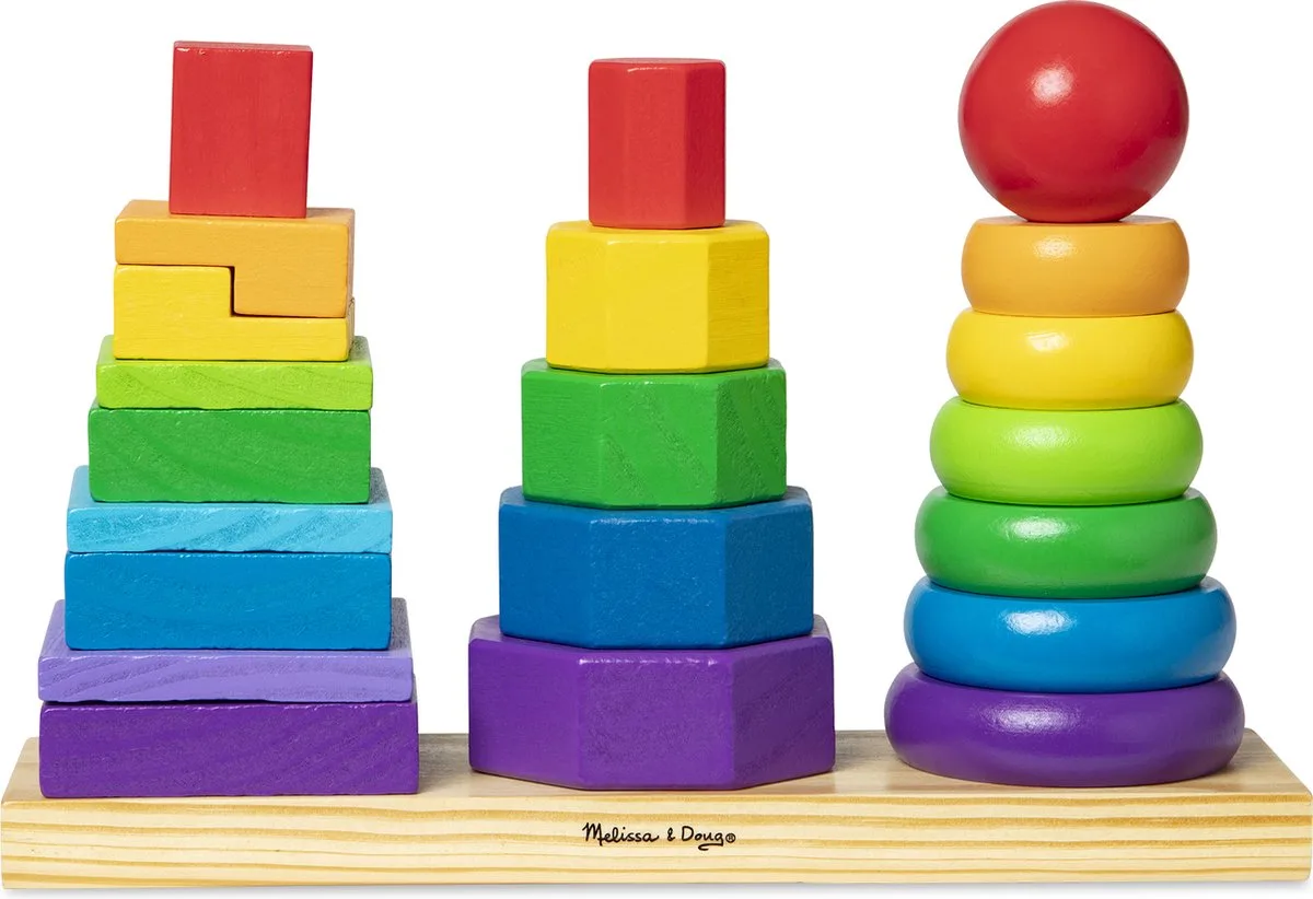 Geometrische Stapeltoren van Melissa & Doug in Meerkleurig – productfoto