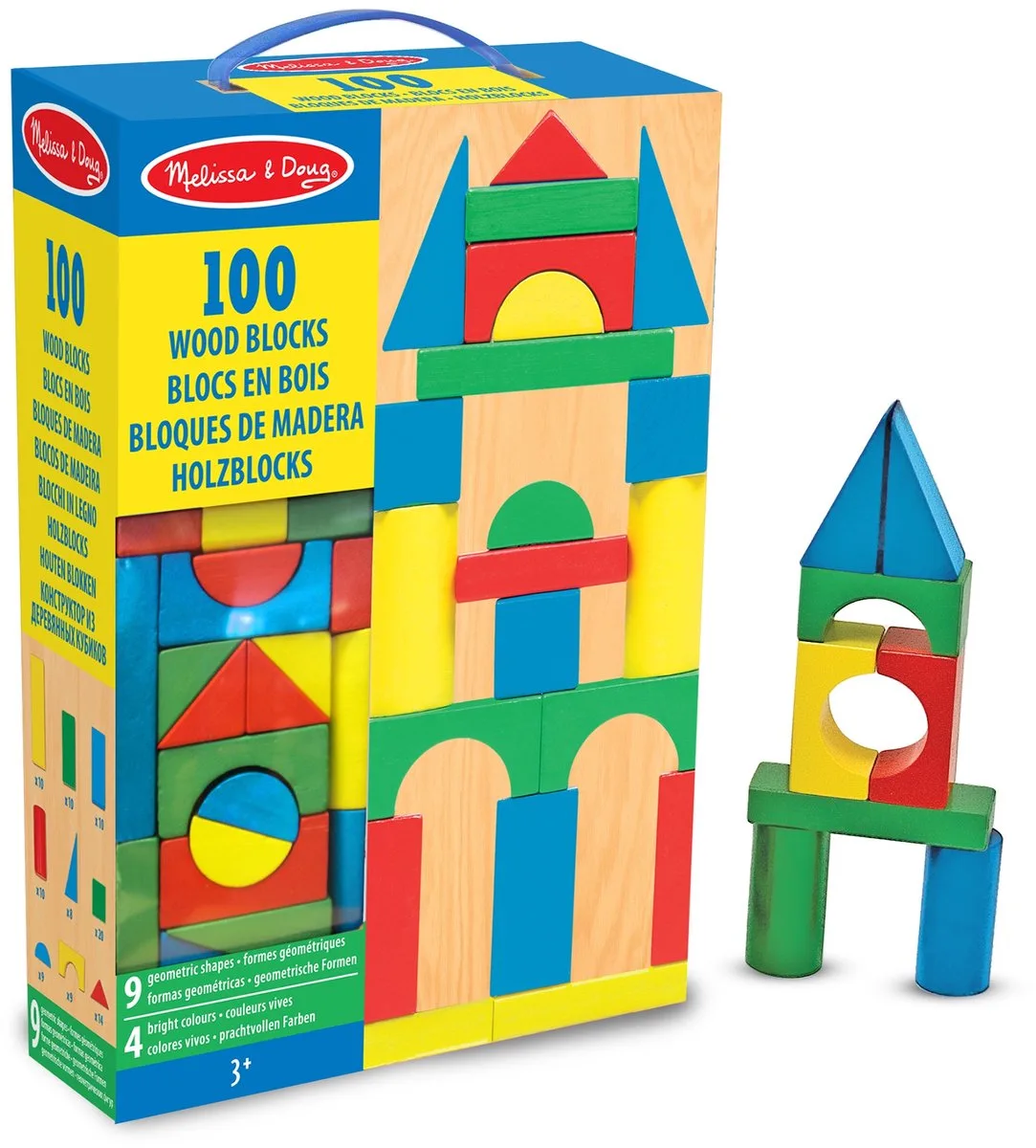Houten Bouw- En Stapelblokken 100 Stuks fra Melissa & Doug i Flerfarvet – produktbillede