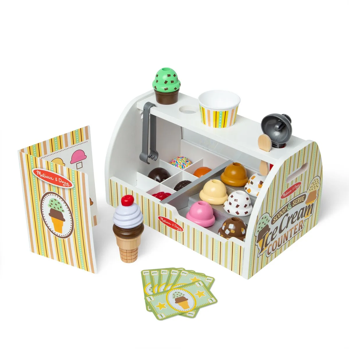 Houten ijskraam speelset – Inclusief ijsschep från Melissa & Doug i Flerfärgad – produktbild