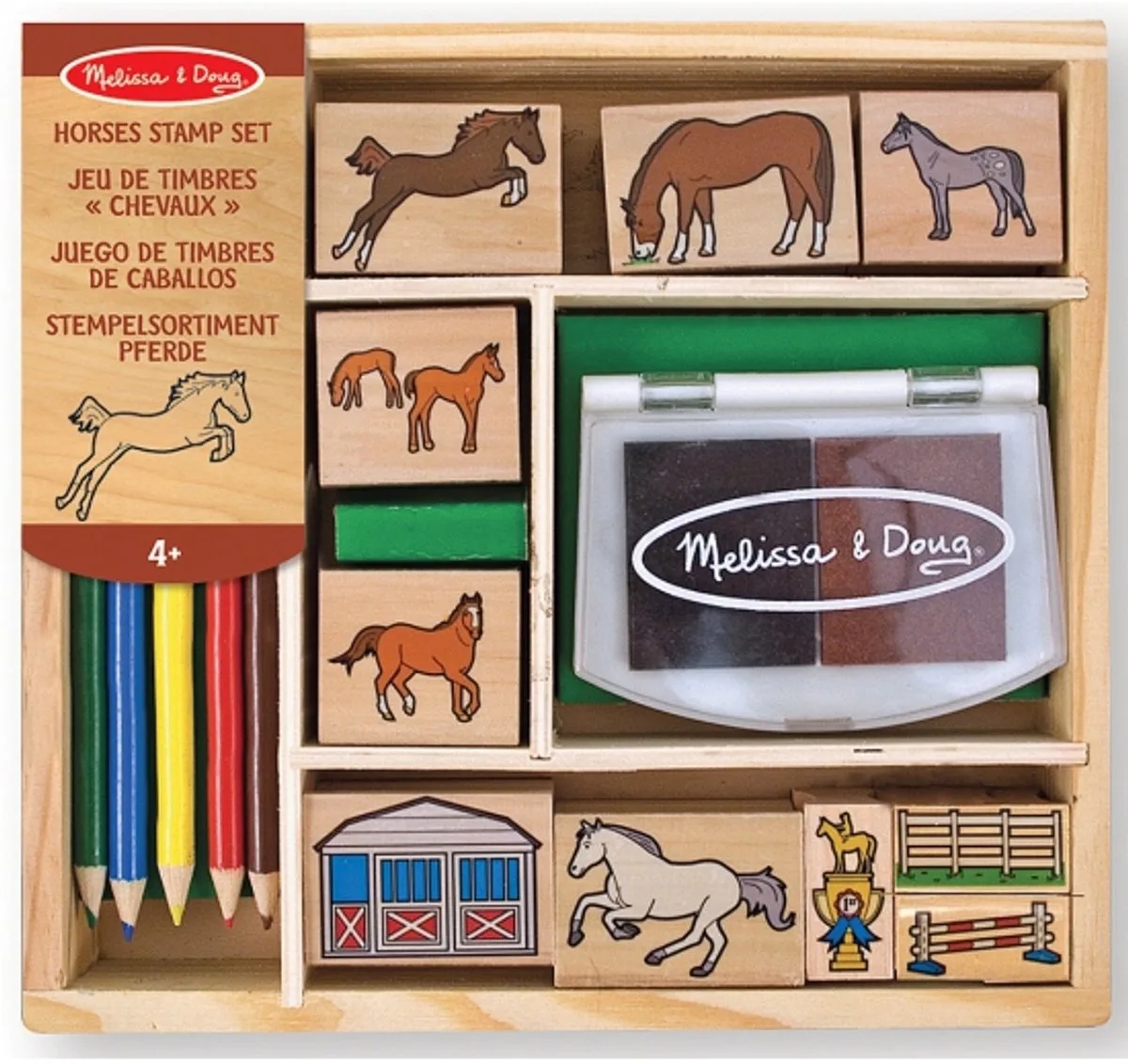 Houten paarden stempelset von Melissa & Doug in Mehrfarbig – Produktfoto