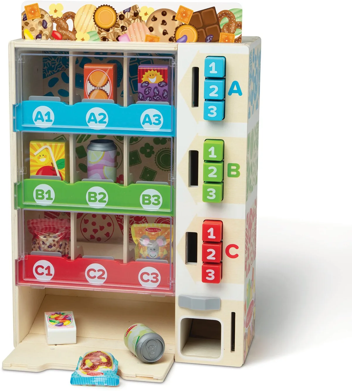 Houten snackautomaat – Inclusief speelgeld en snacks de Melissa & Doug en Multicolore – photo du produit