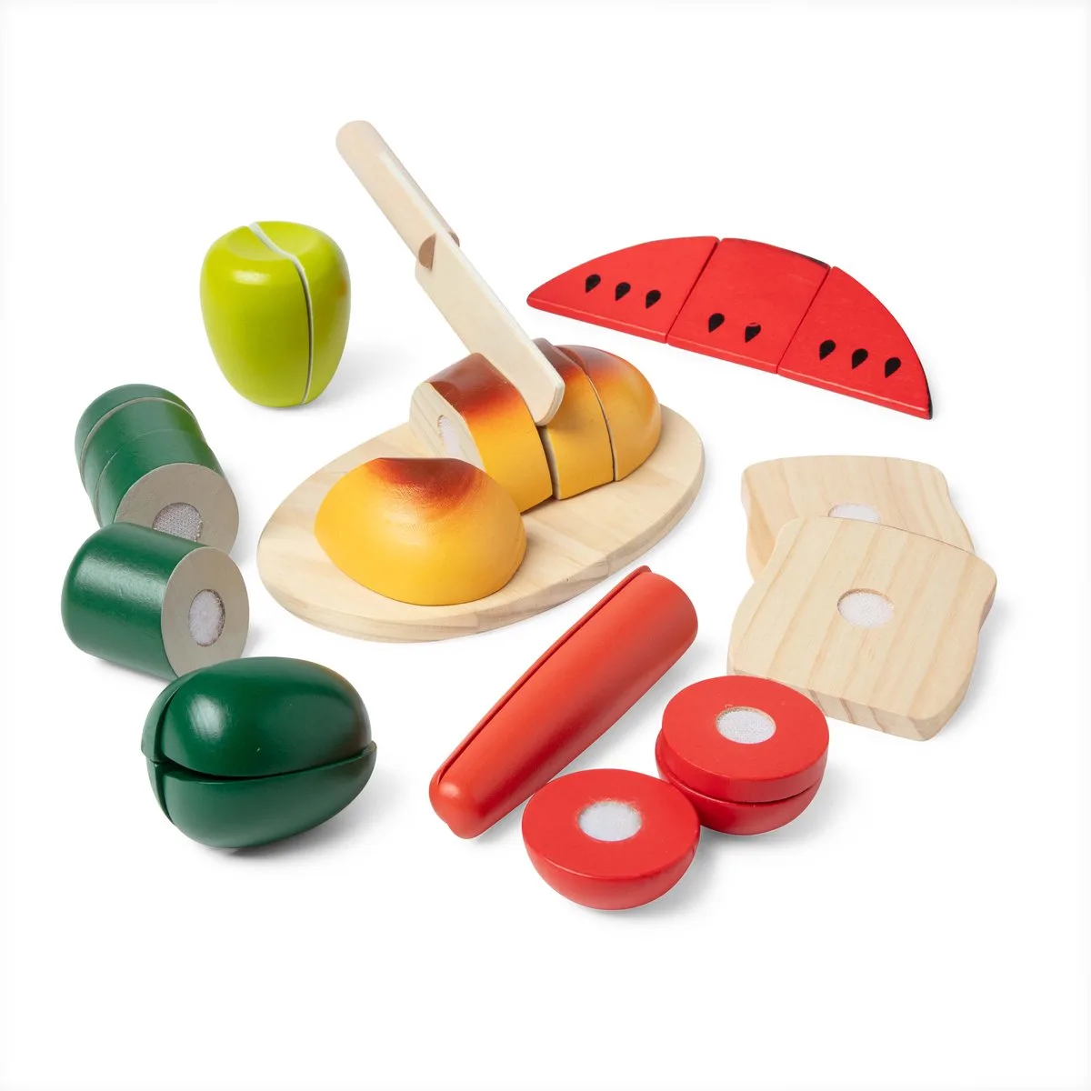 Cutting Food - Wooden Play Food von Melissa & Doug in Mehrfarbig – Produktfoto