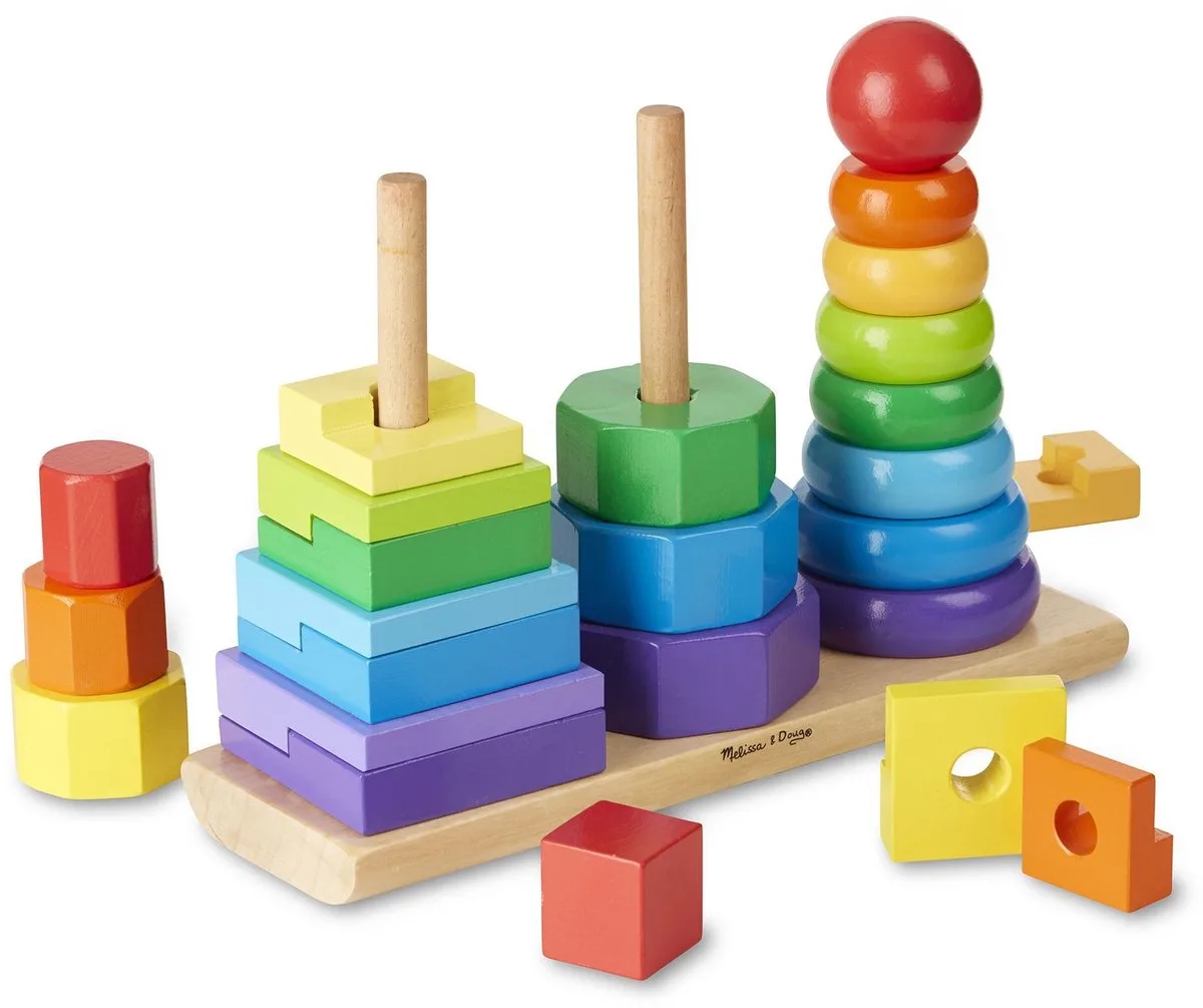 Houten Stapelaar - 3 delig de Melissa & Doug en Multicolore – photo du produit