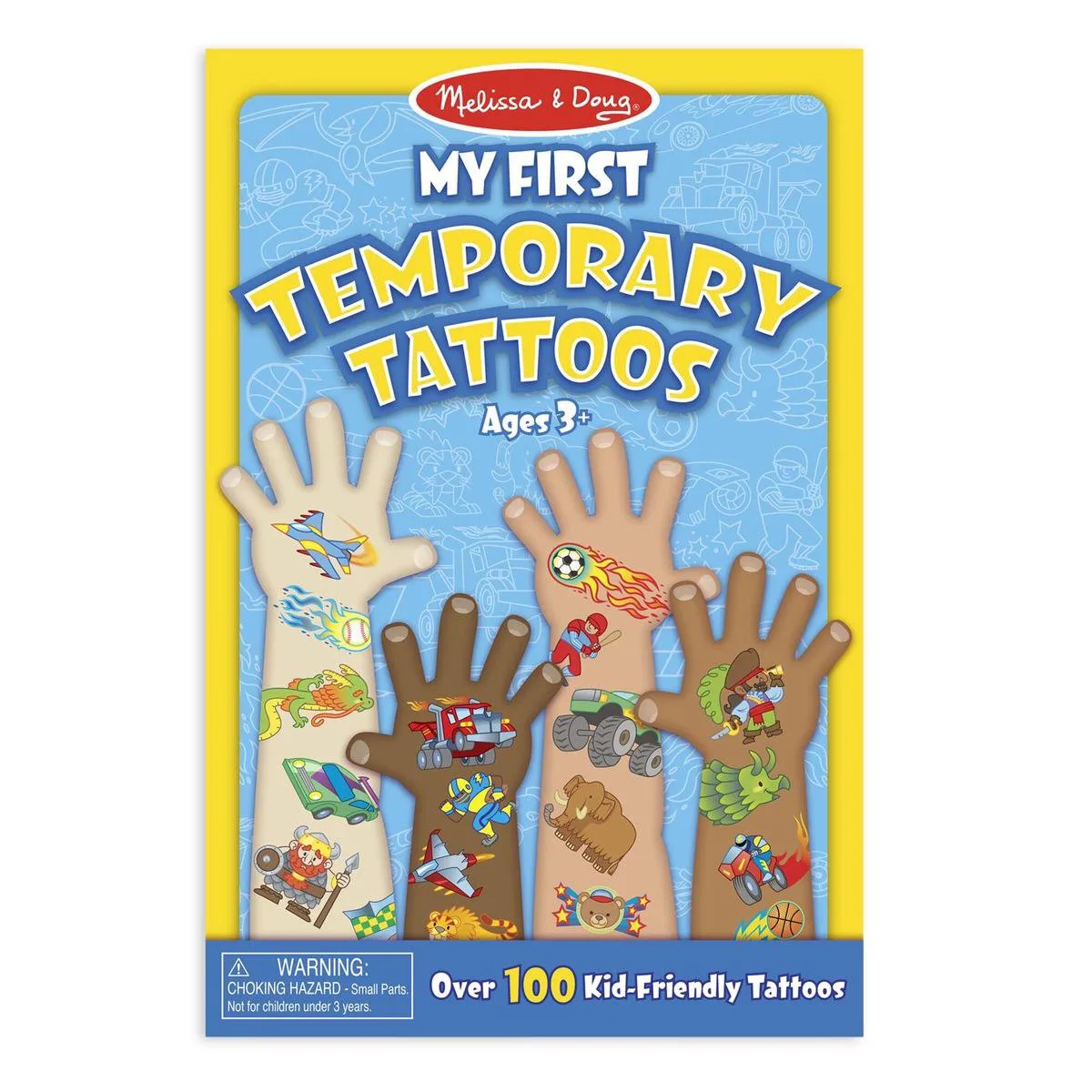 Plak tattoos - voor kinderen - 4x vellen - jongens - verjaardag cadeau van Melissa & Doug in Meerkleurig – productfoto