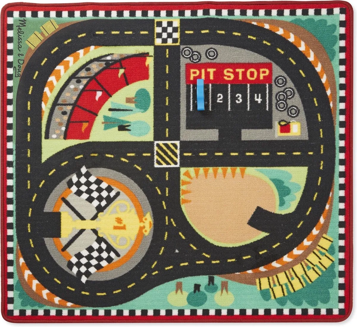 Round the Speedway Race Track Rug van Melissa & Doug in Meerkleurig – productfoto