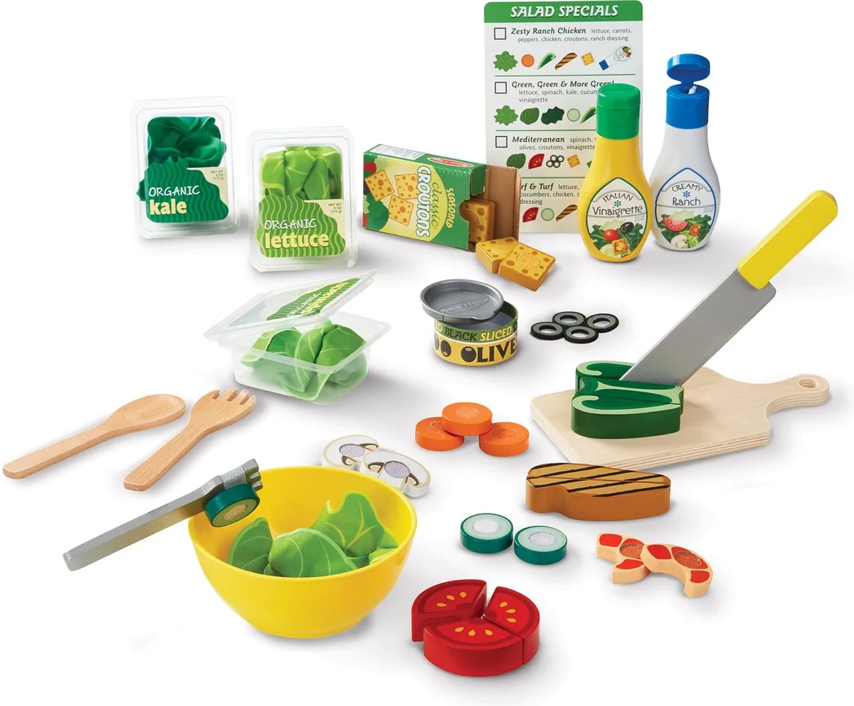 Salade-set - Speelgoedeten & -drinken - 52-delig - vanaf 3 jaar by Melissa & Doug in Multicolour – product photo