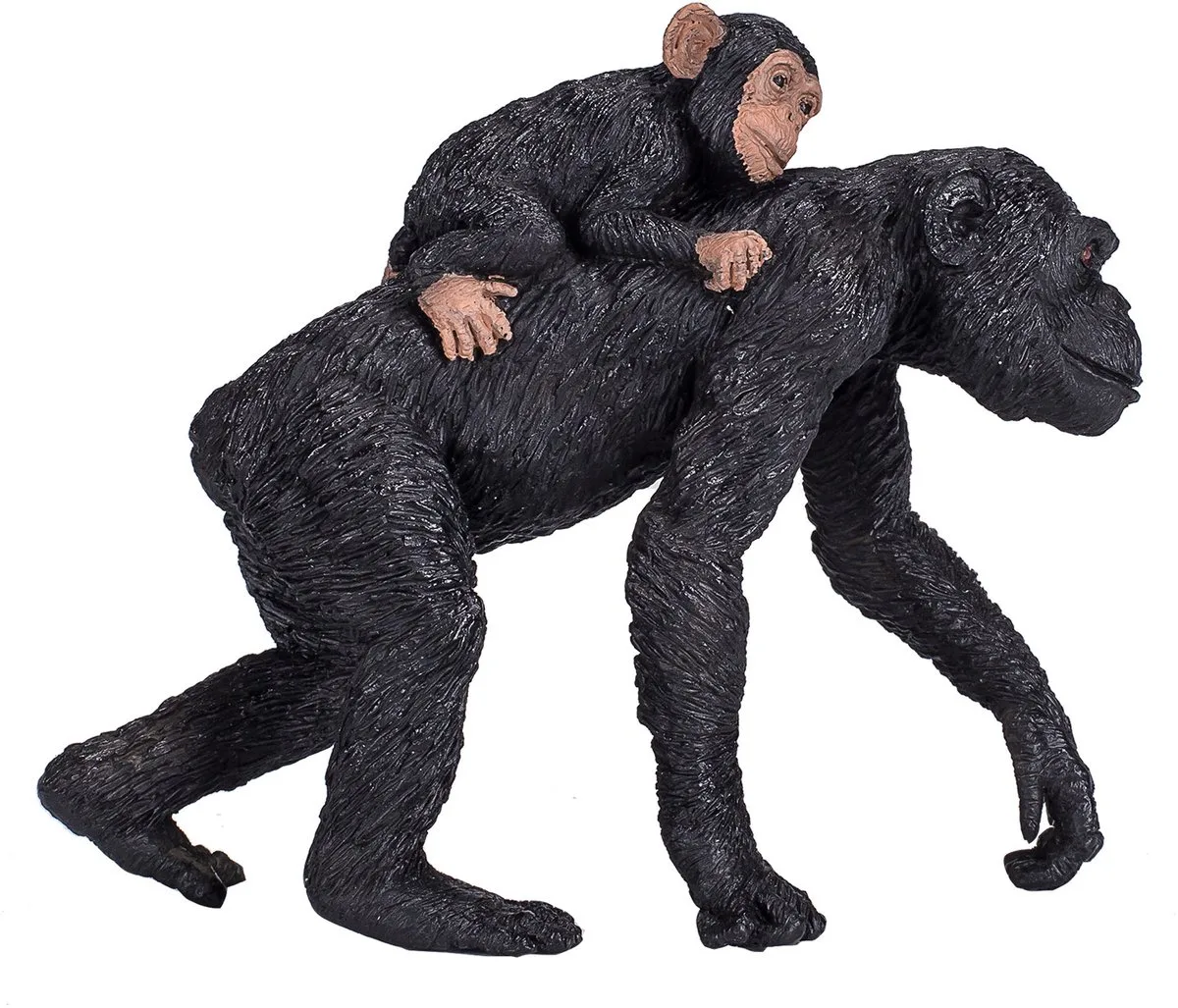 Wildlife Chimpanzee with Baby von Mojo in Schwarz, Braun – Produktfoto