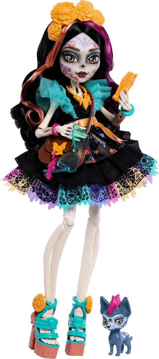 Calaveras - Modepop met huisdier Candelita van Monster High in Skelita – productfoto 1 van 5