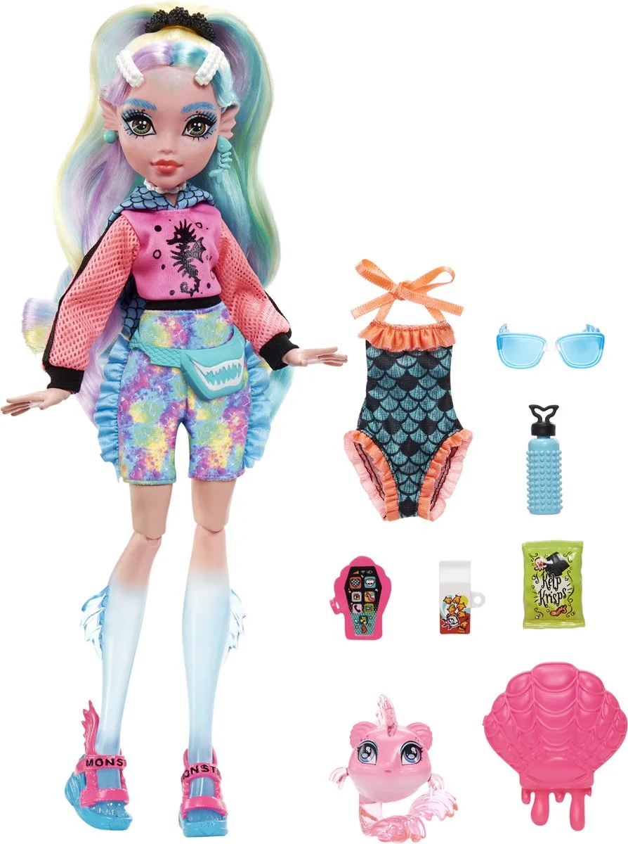 Modepop - Lagoona Blue pop met schelpenzak by Monster High in Lagoona Blue Schelpenzak – product photo