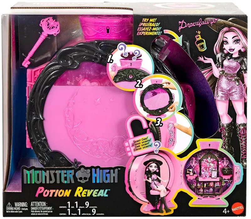 Potion Reveal speelset met Draculaura pop en 9 accessoires - uitpakken met een geheime code by Monster High in Multicolour – product photo