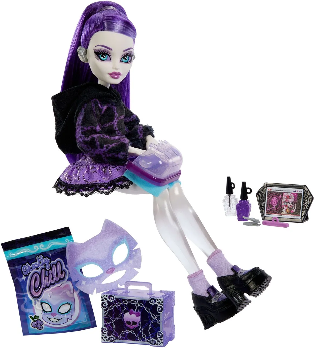 Self-Scare Secrets - modepop met 13 realistische accessoires van Monster High in Spectra Vondergeist – productfoto