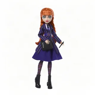 x Wednesday verzamelpop - met paars uniform en accessoires by Monster High in Agnes DeMille – product photo 1 of 5
