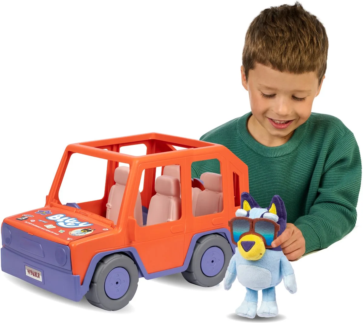 BLUEY - Bluey Buddies Big Heeler 4WD Speelset - Incl. pluchen Bluey från Moose Toys i Flerfärgad – produktbild