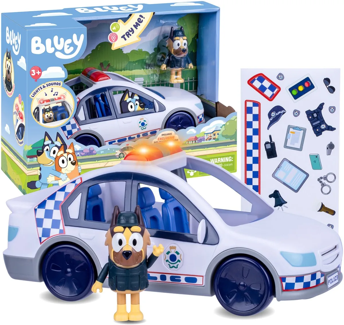 Bluey Polizeiauto-figur Mit Lichtern Und Geräuschen (90451) von Moose Toys in Mehrfarbig – Produktfoto