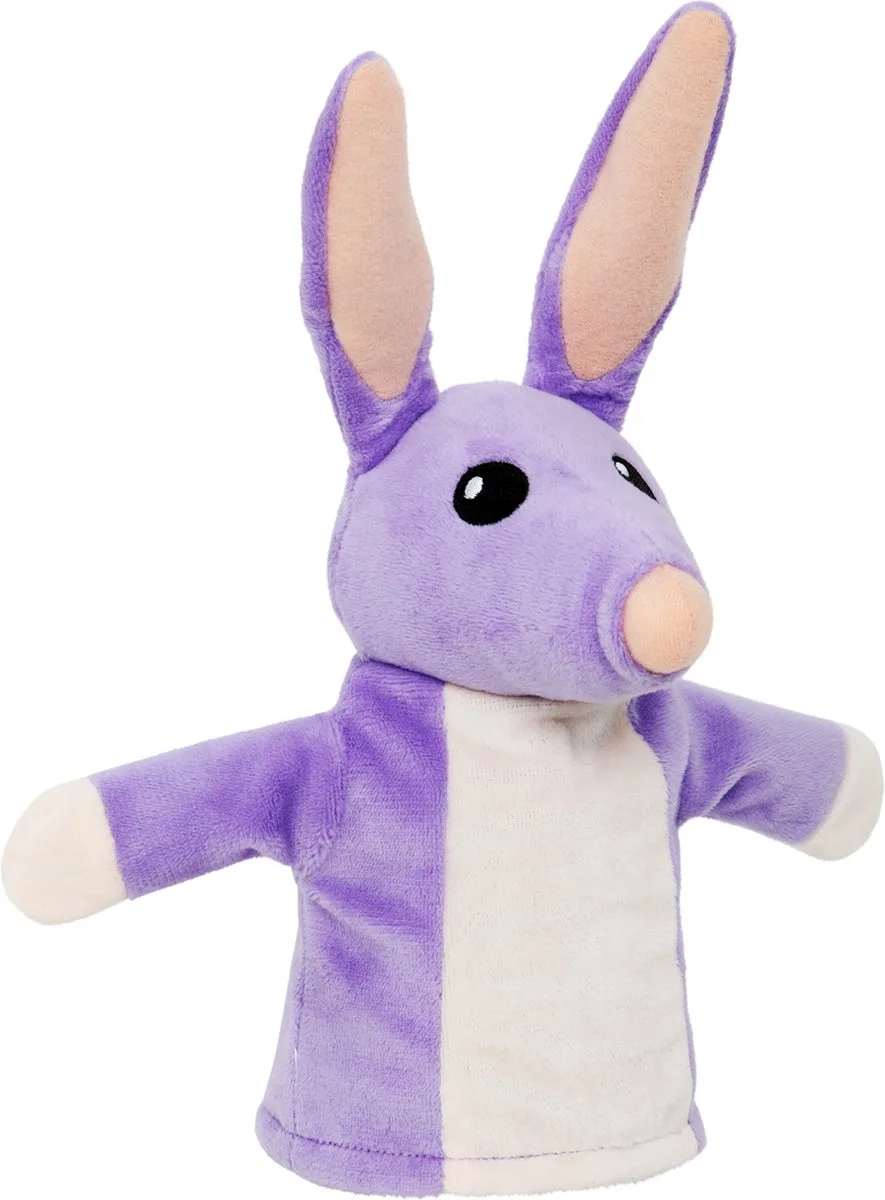 BLUEY - Pluchen Bob Bilby handpop fra Moose Toys i Lilla – produktbillede