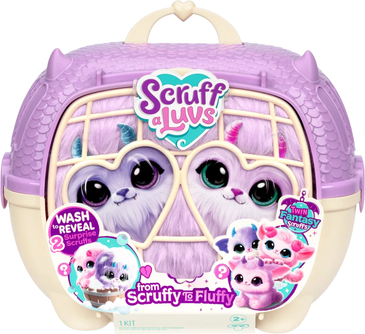 Scruff a Luvs – Twin Fantasy Knuffels in Draagmand – 2 Magische Mystery Pluche Knuffels de Moose Toys en Multicolore – photo du produit