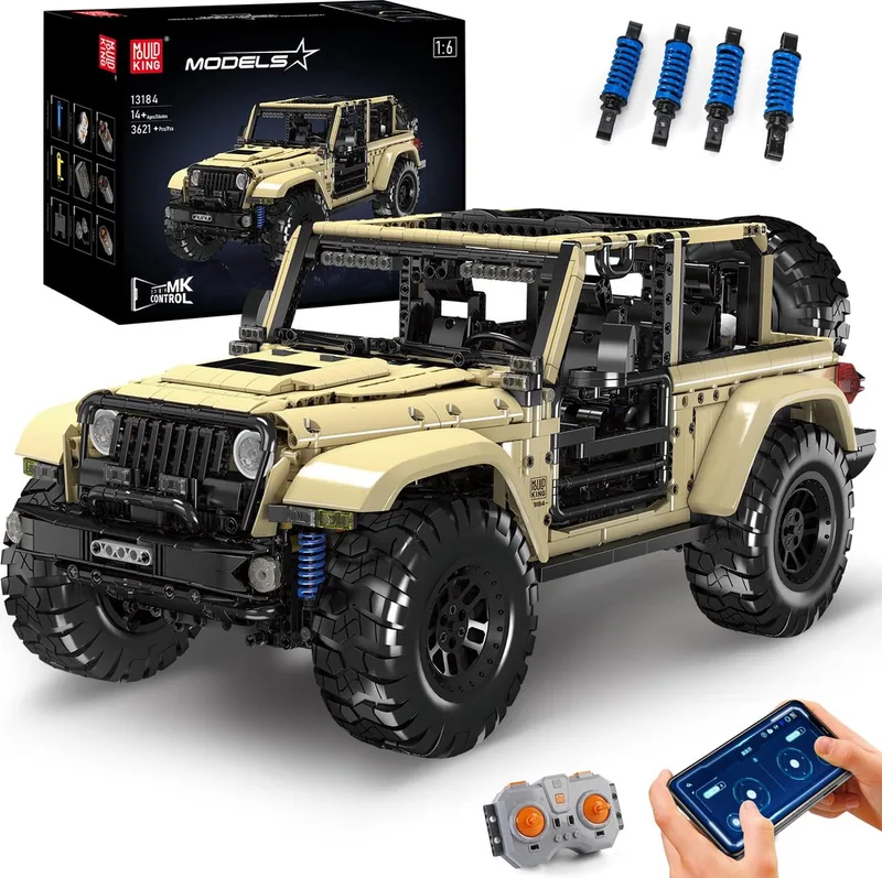 13184 Mould King Rubicon Terreinwagen - 3621 Bouwstenen van Mould King in Blauw – productfoto