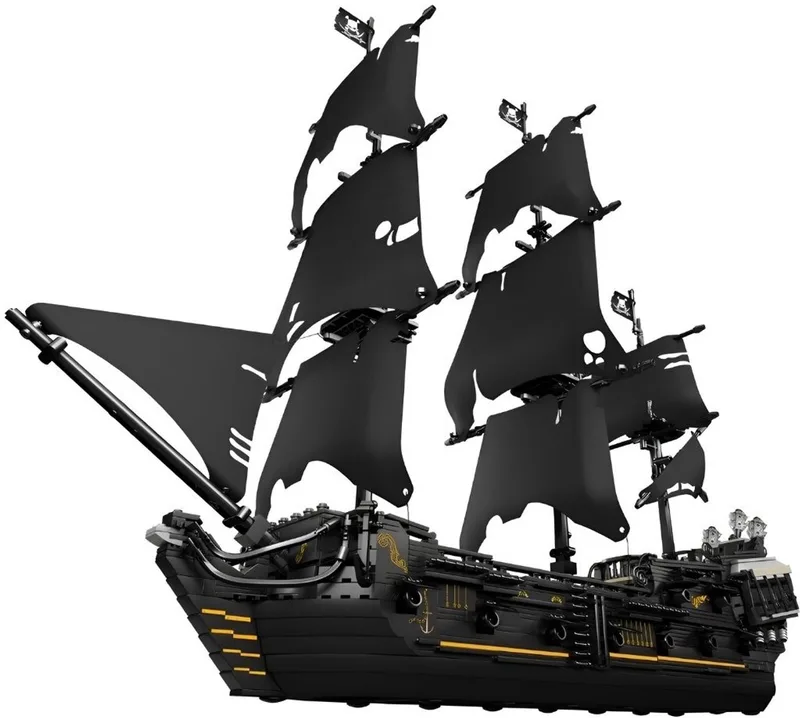 Black Pearl XL Ship of the Pirates mega bouwset | Caribbean Adventure Modelbouw | Educatief Creator STEM piratenschip speelgoed bouwpakketten voor kinderen & volwassenen | DIY piraten boot | Bouwdoos 3180 bloks de Mould King en Boten: Piratenschip Black Pearl XL, 3180 bouwblokken – photo du produit