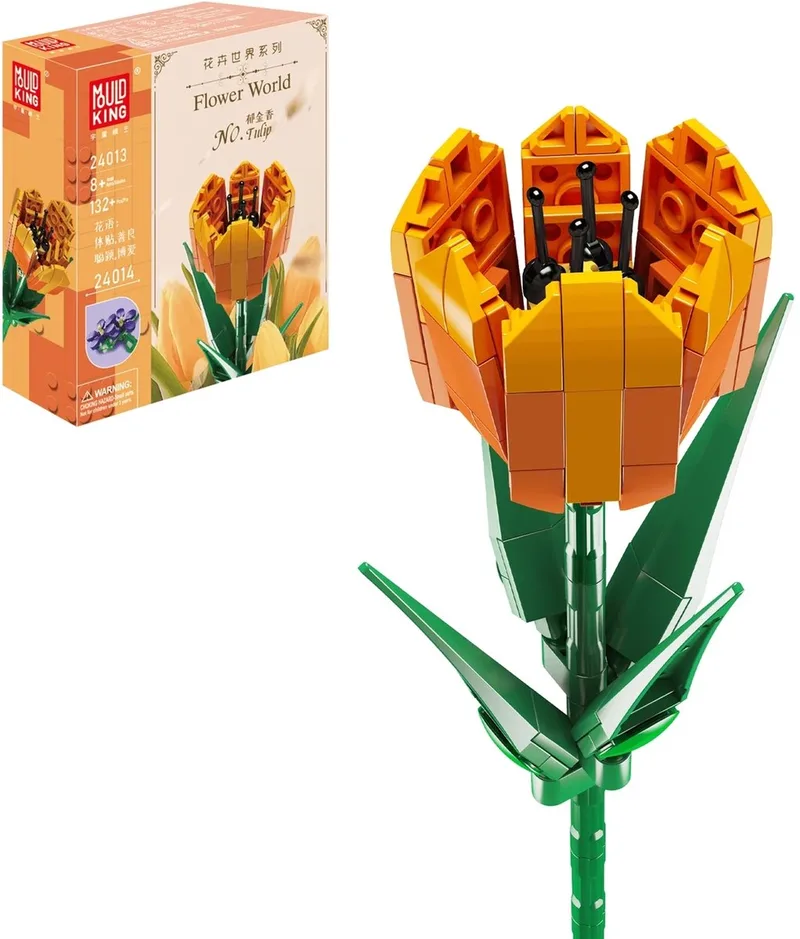 Bloemen - Set van 2 - 310 onderdelen - 24001 - 24013 - Past op bekende merken de Mould King en 24001 – 24013 – photo du produit