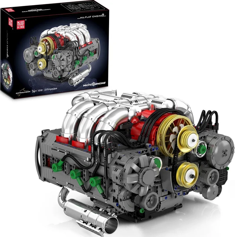 Bouwpakket Motor Blok Kit, 6 Cilinders, Vlakke Motor, 2375 Delen by Mould King – product photo
