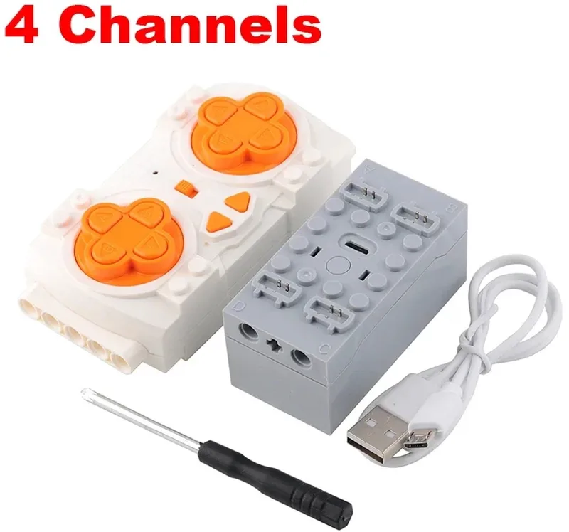 brickparts.nl Power Functions - 4 Kanaals afstandsbediening met app - is compatibel met het bekende merk. by Mould King in Grijs – product photo