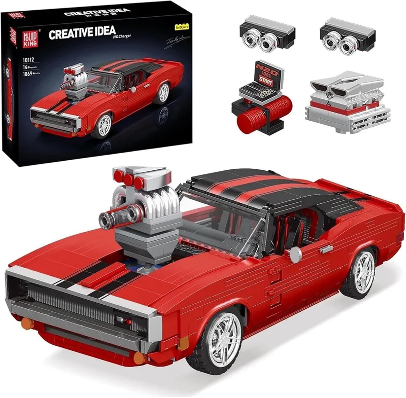 Charger - Muscle car bouwset voor 14+ jaar - 3000+ bouwblokken - 10112 by Mould King in Racing : Charger Car, 1869 bouwblokken – product photo