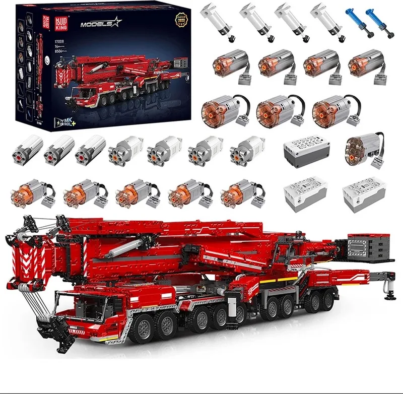 Comnox - Mould King - LTM 11200 Kraan Vrachtwagen Bouwset - 8506 Stuks - Technisch Speelgoed van Mould King in Rood – productfoto