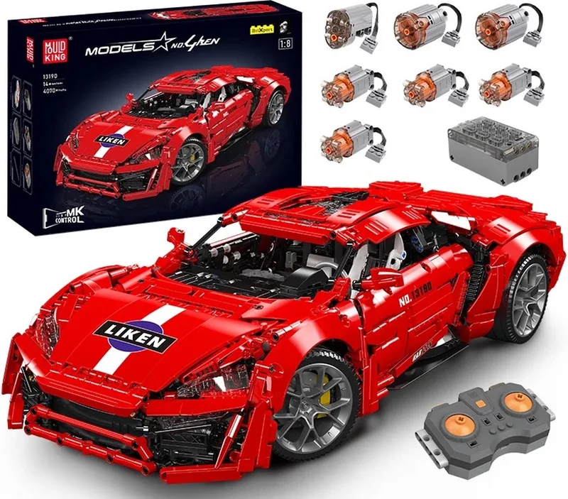 Comnox - Mould King - Lykan Hypersport Raceauto - 4070 Stukjes - LEGO Compatible by Mould King in Rood – product photo