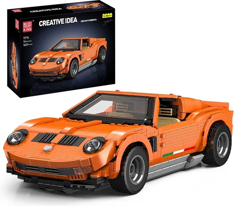 Comnox - Mould King Mura Sportwagen - 1607 Stukjes - LEGO Compatible - Technisch Speelgoed von Mould King in Oranje – Produktfoto